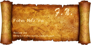 Fohn Nóra névjegykártya
