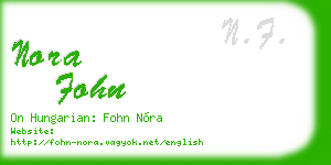 nora fohn business card