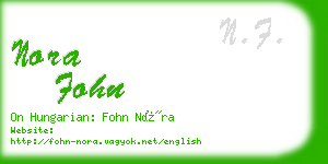 nora fohn business card